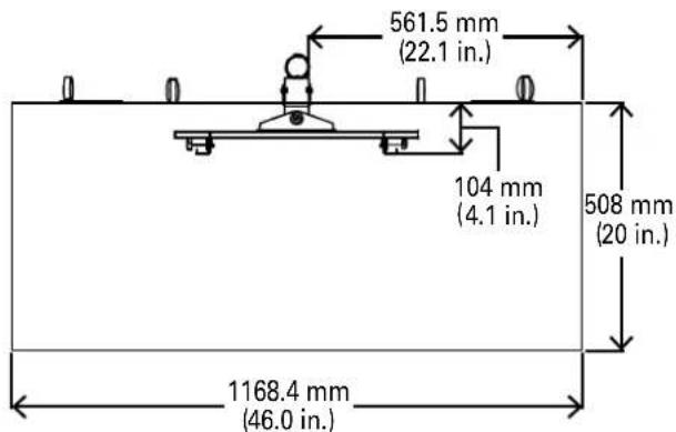 561.5 mm (22.1 in.) 104 mm (4.1 in.) 508 mm (20 in.) 1168.4 mm (46.0 in.)