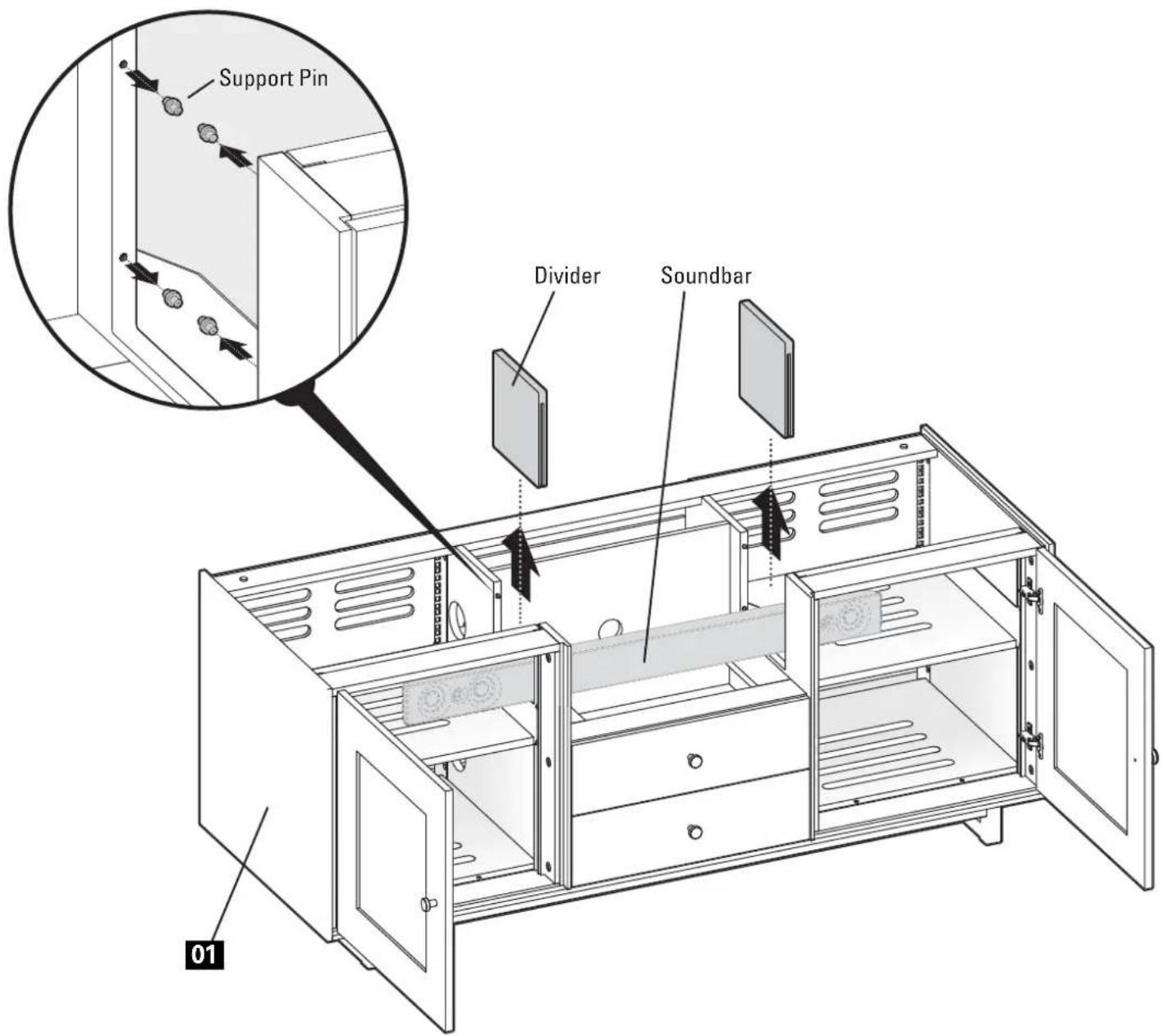Support Pin Divider Soundbar 01