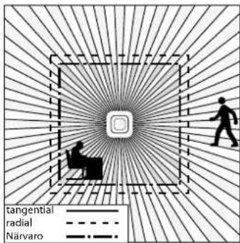 tangential radial Närvaro