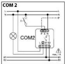 COM 2 L N I P COM2 P S N 2" L B1 B2 B1 B2 max. 1 A B1 B2