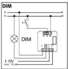DIM L k N DIM P 5 N I 1/2 1-10V min 10V