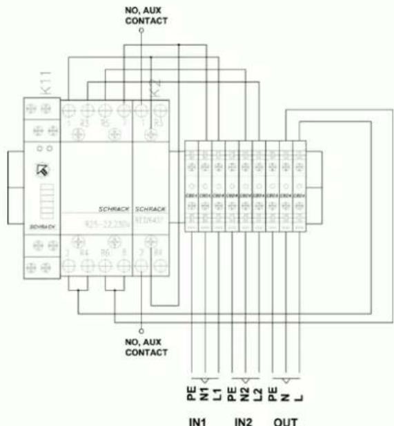 VICTRON ENERGY VE Transfer Switch - Branchements électriques : - 1