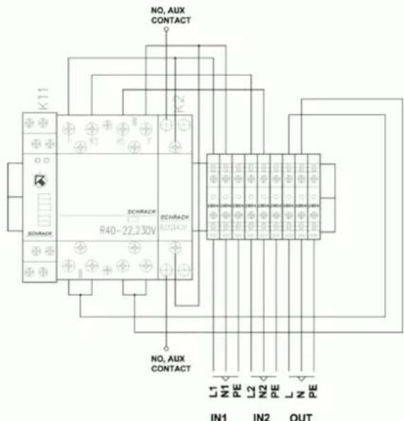 VICTRON ENERGY VE Transfer Switch - Branchements électriques : - 2