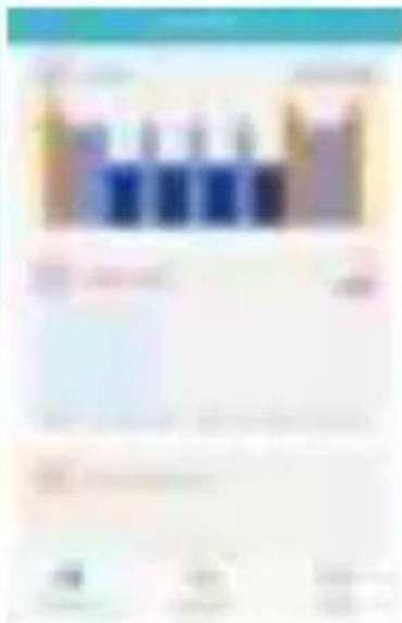 Blurred scanned document with indistinct text and a central logo, likely from a presentation or report.