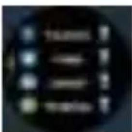 Close-up of a dark circular object with faint, vertically aligned text blocks and symbols