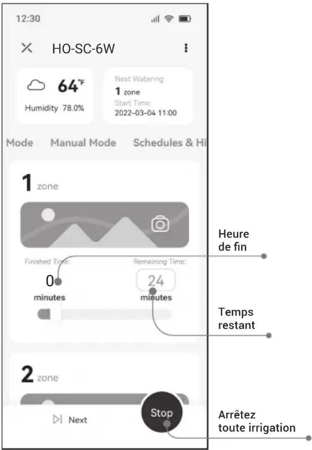 HIOAZO HO-SC-6W - Interface de réglage de l'arrosage manuel - 2