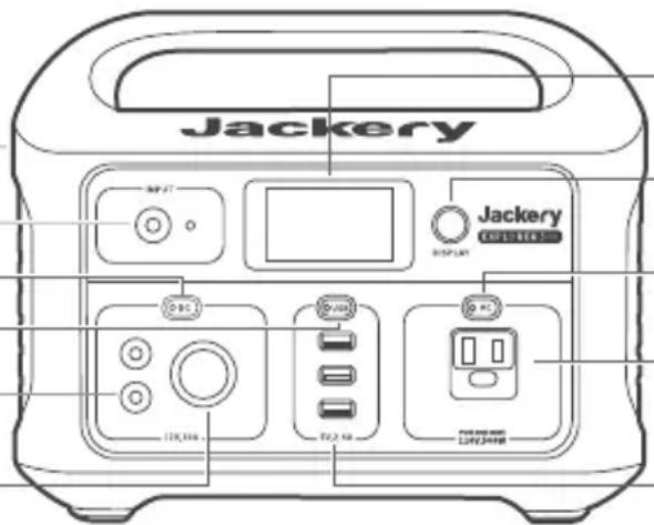 Jackery Explorer 500 - INFORMAÇÕES SOBRE O PRODUTO PIC DE PORTAS DE ENTRADA E SAÍDA - 1
