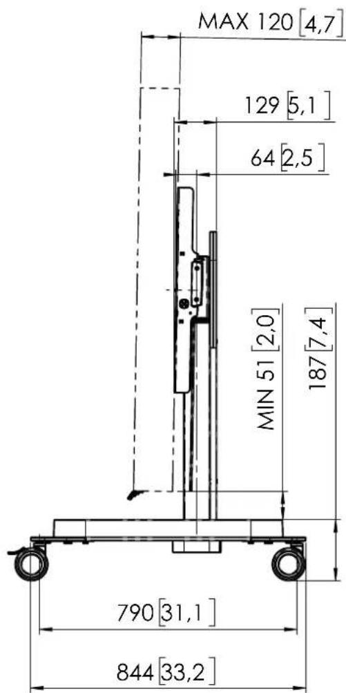 OPTOMA RISE 5308 - RISE 5305 Motorized display lift trolley 50mm/s - 2