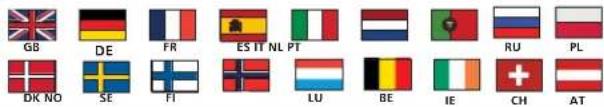 GB DE FR ES IT NL PT RU PL DK NO SE FI LU BE IE CH AT