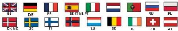 GB DE FR ES IT NL PT RU PL DK NO SE FI LU BE IE CH AT