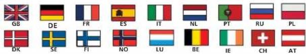 GB DE FR ES IT NL PT RU PL DK SE FI NO LU BE IE CH AT
