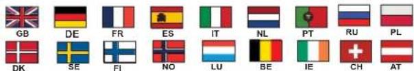 GB DE FR ES IT NL PT RU PL DK SE FI NO LU BE IE CH AT