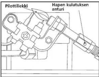 Pilottiliekki Hapen kulutuksen anturi