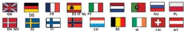 GB DE FR ES IT NL PT NTH RU PL DK NO SE FI LU BE IE CH AT