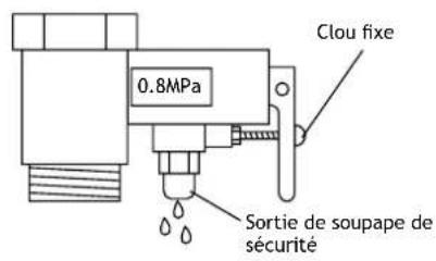 Clou fixe 0.8MPa Sortie de soupape de sécurité