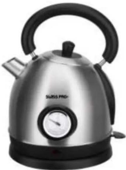 Waterkoker handvat Waterkoker deksel Waterkoker mond Roestvrijstalen ketellichaam Temperatuurmeter Indicator Waterkoker basis Schakelaar Behuizing Apparaatsnoer