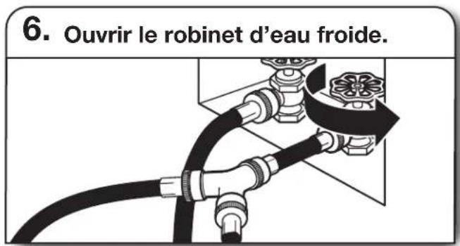 WHIRLPOOL WGD8127LC - Fixer le long tuyau au raccord en « Y » et serrer les raccords - 4