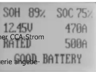 SOH 89% SOC 75% 12.45V 470A RATED 500A GOOD BATTERY ther CCA-Strom erie angebe-