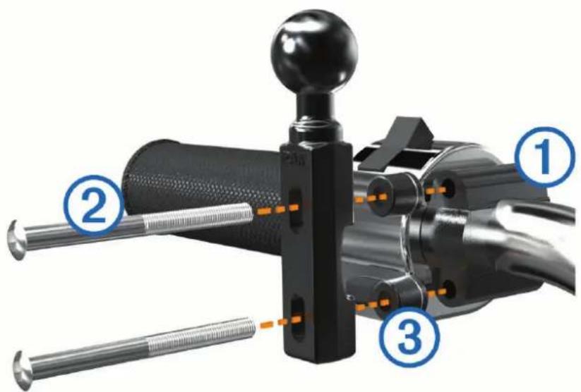 GARMIN zūmo XT2 - Fixation du support pour guidon au levier de frein ou d'embrayage - 1