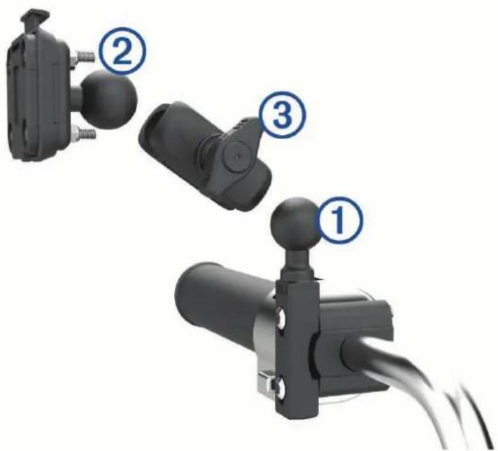 GARMIN zūmo XT2 - Fixation de la base au support pour guidon - 1