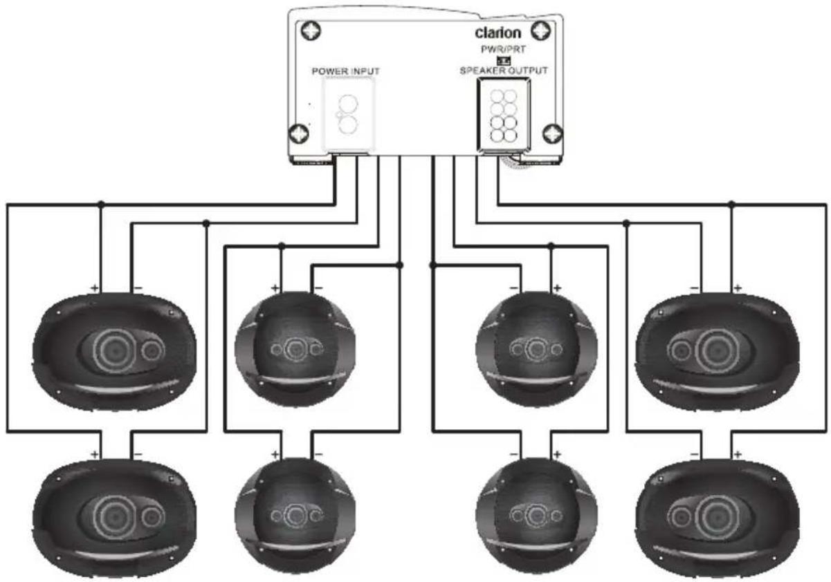 CLARION XC1440 - Ohms per channel - 4 Channel Stereo - 1