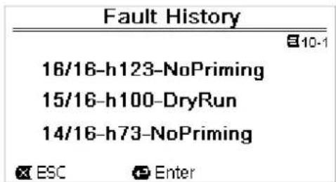 DAB E.Swim 300 M - Fault History (historique des défauts) - 2