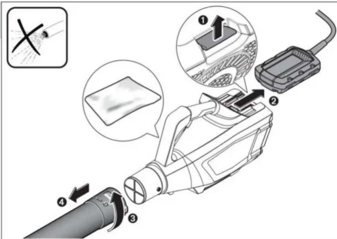 Diagram illustrating the process of an electric vehicle charging device with labeled components and directional arrows.