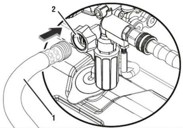 WESTINGHOUSE WPX3600 - CONNECTING A GARDEN HOSE TO THE PRESSURE WASHER - 1