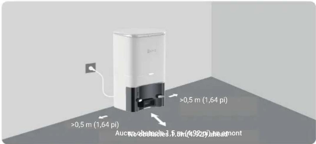EZVIZ RC3 Plus - Connectez l'alimentation électrique à la station de vidage automatique - 1