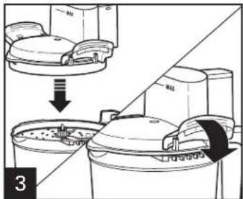 Diagram illustrating a food preparation or processing process with labeled components and directional arrows indicating steps.