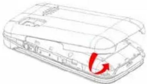 Trevi FLEX 50 C - Installing the SIM card and battery - 1