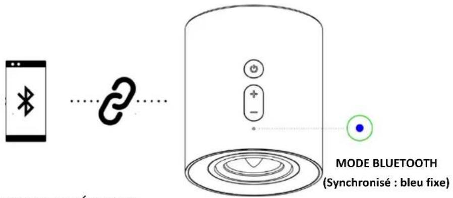 MODE BLUETOOTH (Synchronisé : bleu fixe)