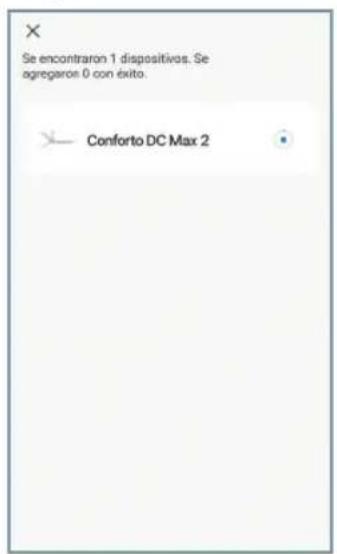 Se encontraron 1 dispositivos. Se agregaros 0 con éxito. Conforto DC Max 2