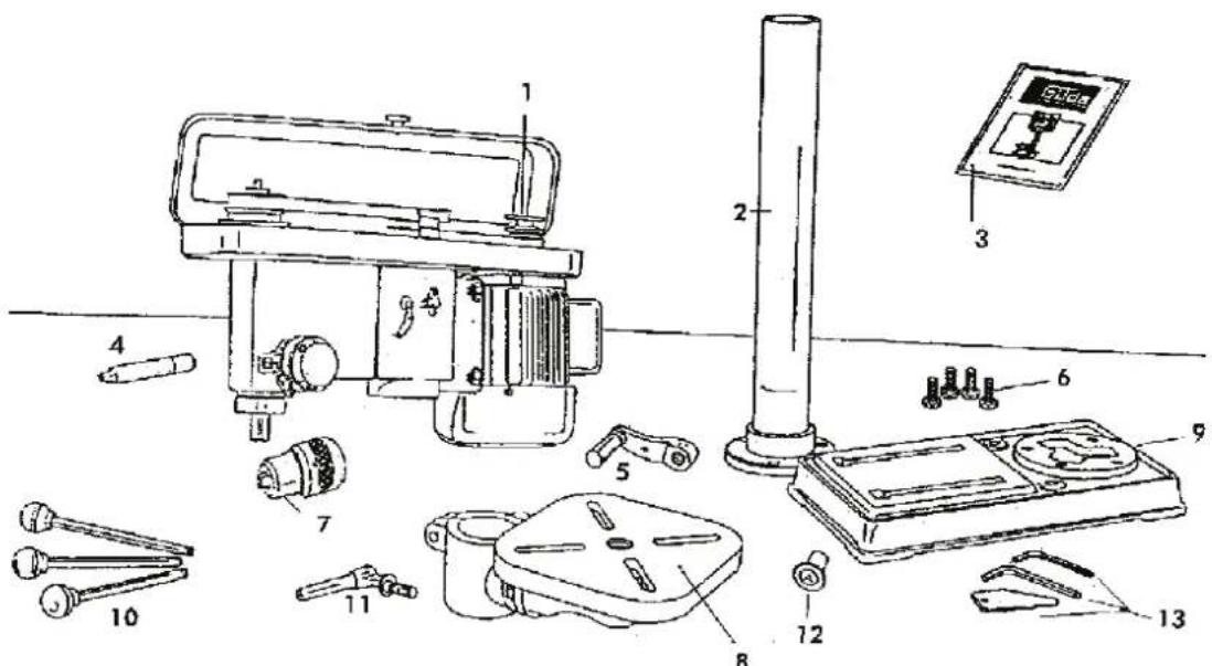 Güde GSB 20/12 R+L - Parts Fig. 1 - 1