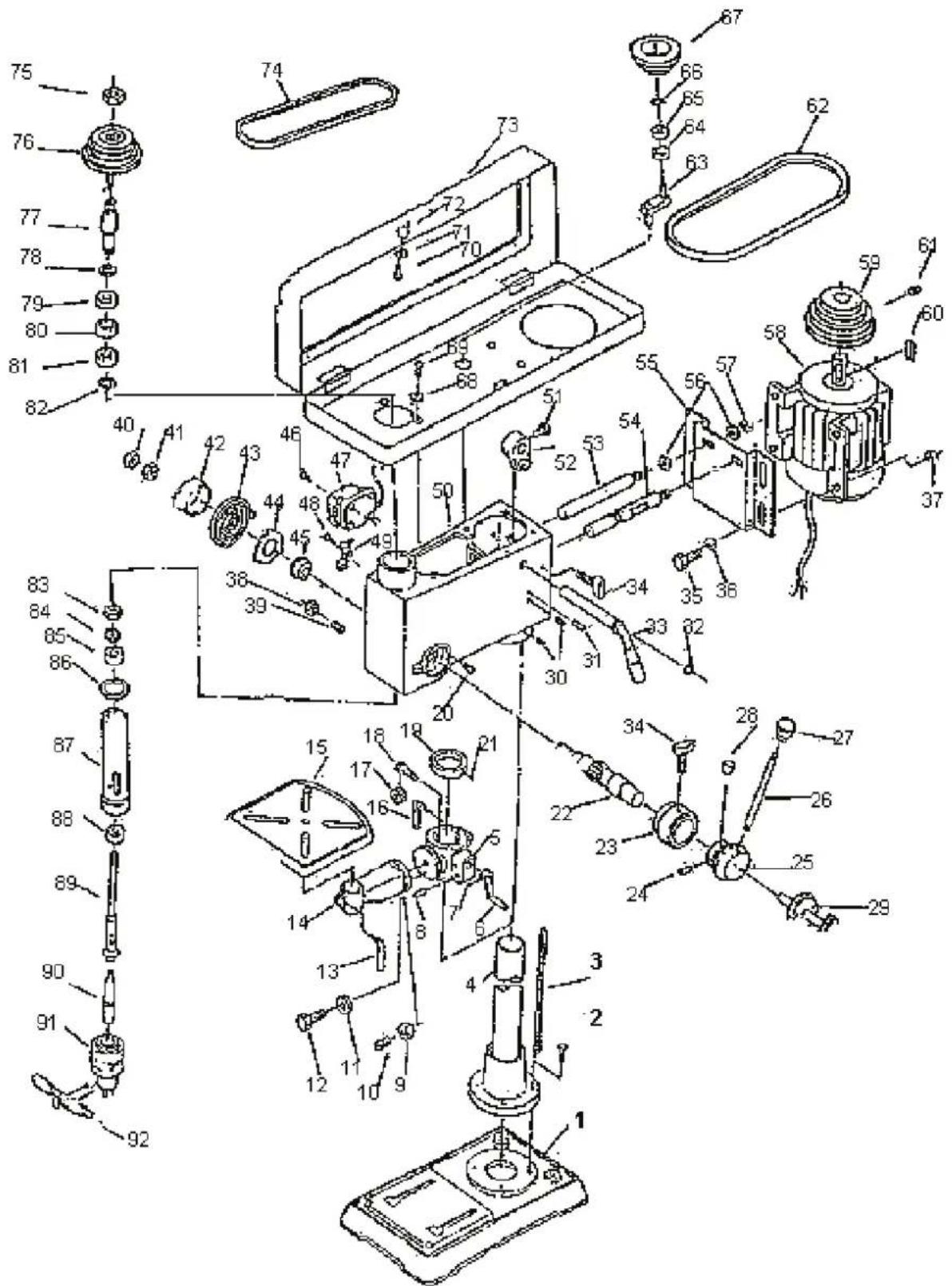 Güde GSB 20/12 R+L - Machine Exploded View Drawing - 1
