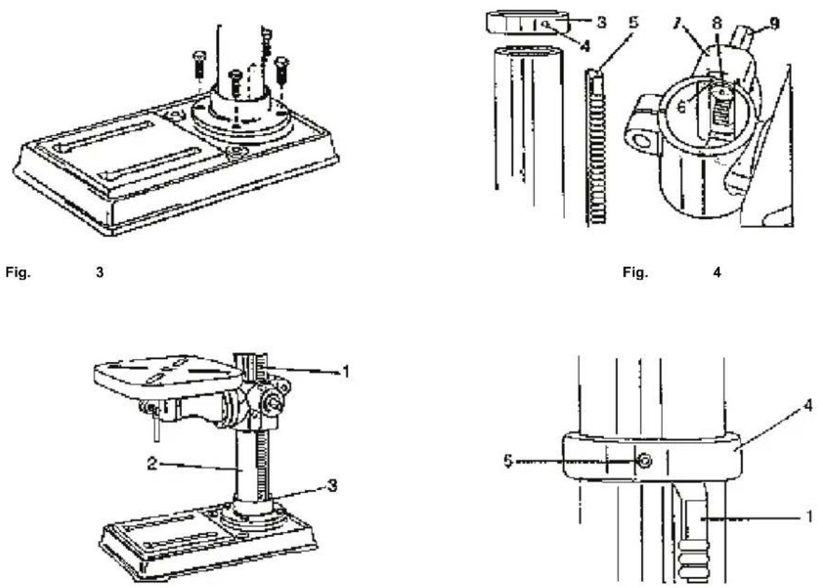 Güde GSB 20/12 R+L - Mounting Bench on Column (Fig. 3) - 1