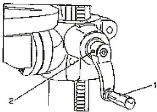 Güde GSB 20/12 R - Montarea manivelei de deplasare (fig. 10) - 1