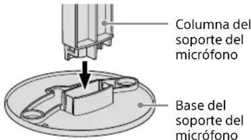 SONY TA-AN1000 - Inserte completamente la columna del soporte del micrófono en la base del soporte del micrófono. - 1