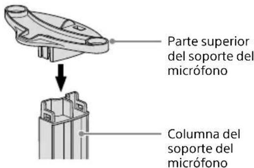 SONY TA-AN1000 - Inserte completamente la parte superior del soporte del micrófono en la columna del soporte del micrófono. - 1