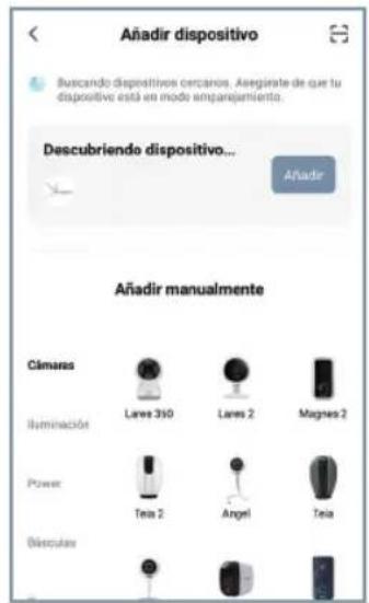Añadir dispositivo Buscando dispositivos cercanos. Asegúrate de que tu dispositivo está en modo amjarejamiento. Descubriendo dispositivo... Añadir Añadir manualmente Cármara Lanes 350 Lanes 2 Magnes 2 Illuminación Power Teia 2 Angel Teia Disciplas