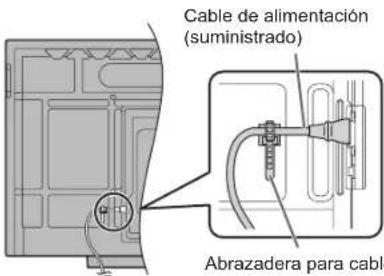 Cable de alimentación (suministrado) Abrazadera para cable