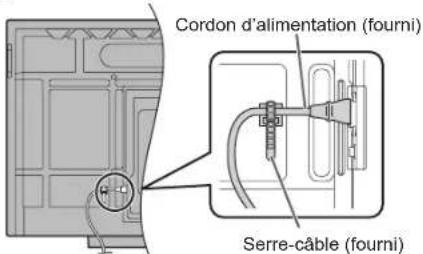 Cordon d'alimentation (fourni) Serre-câble (fourni)
