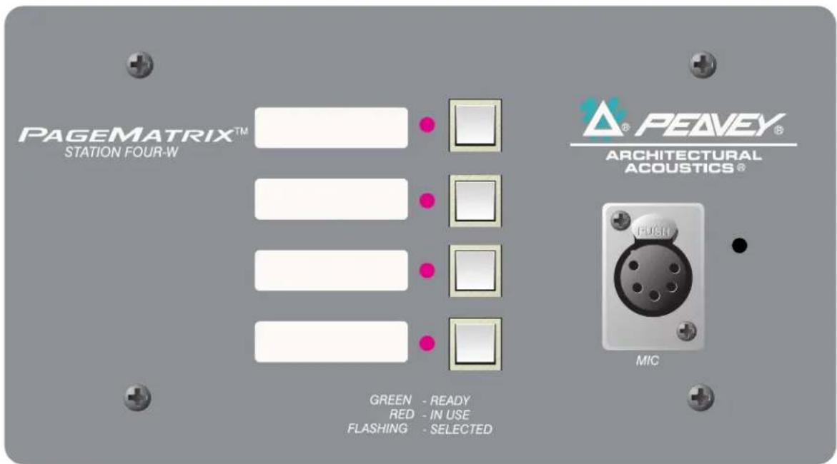 MediaMatrix PageMatrix - Estación de intercomunicación de pared Station Four-W™ - 1