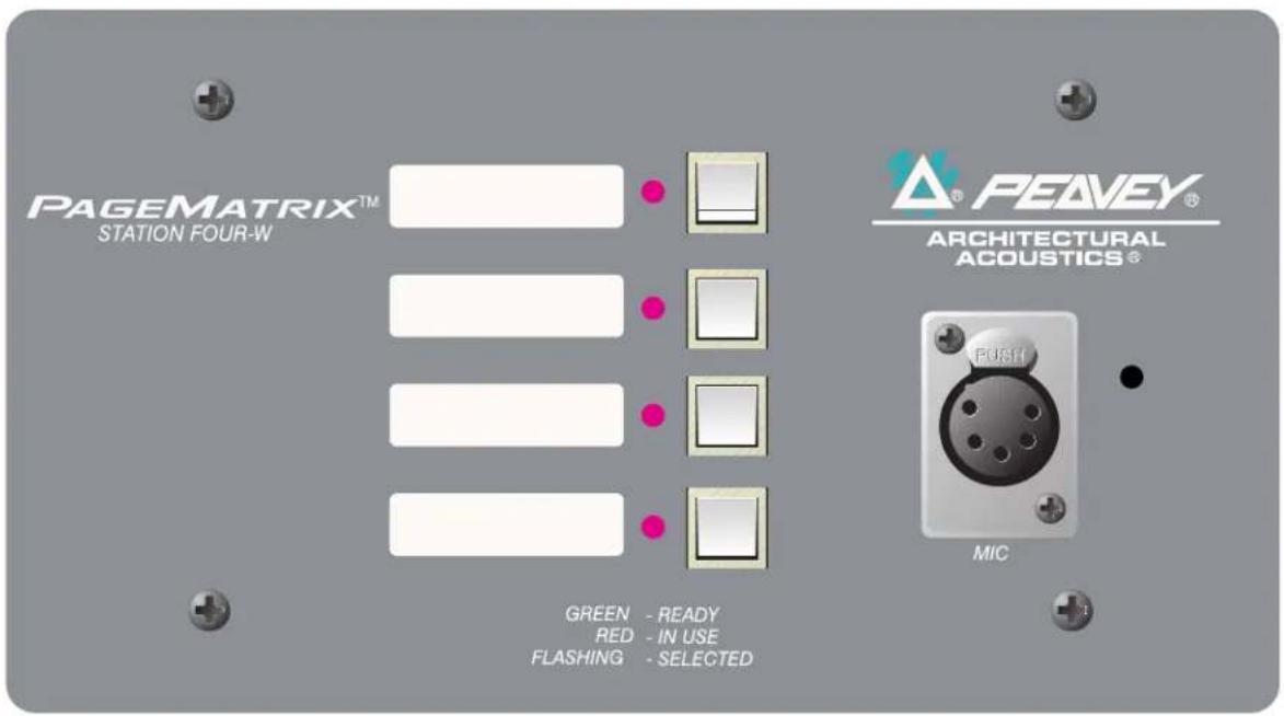 MediaMatrix PageMatrix - Station Four-W™ Wall-Mount Paging Station - 1