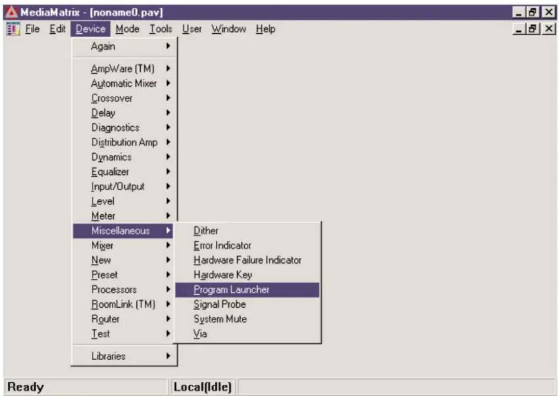 MediaMatrix PageMatrix - Using the MediaMatrix Program Launcher - 1