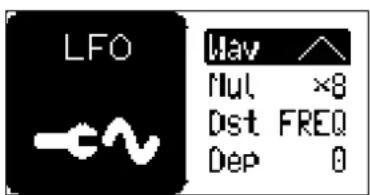 LFO Muv Mul ×8 Dst FREQ Dep 0