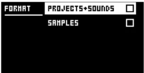 FORMAT PROJECTS+SOUNDS SAMPLES