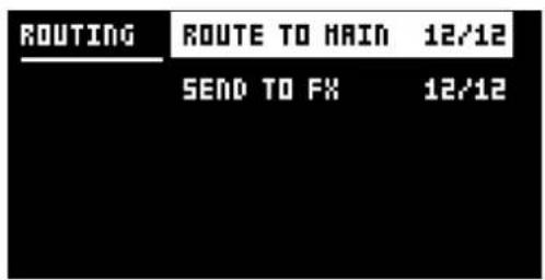 ROUTING ROUTE TO MAIN 12/12 SEND TO FX 12/12