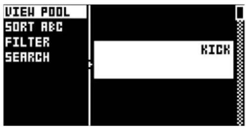 VIEW POOL SORT A&C FILTER SEARCH KICK
