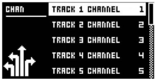 CHANNEL TRACK 1 CHANNEL 1 TRACK 2 CHANNEL 2 TRACK 3 CHANNEL 3 TRACK 4 CHANNEL 4 TRACK 5 CHANNEL 5